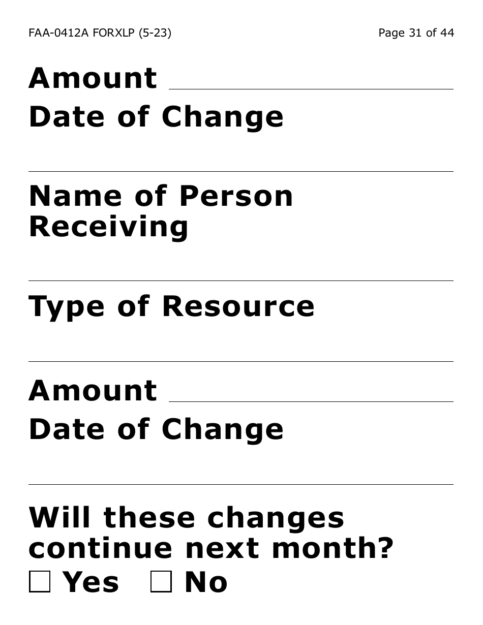 Form FAA-0412A-XLP Change Report (Extra Large Print) - Arizona, Page 31