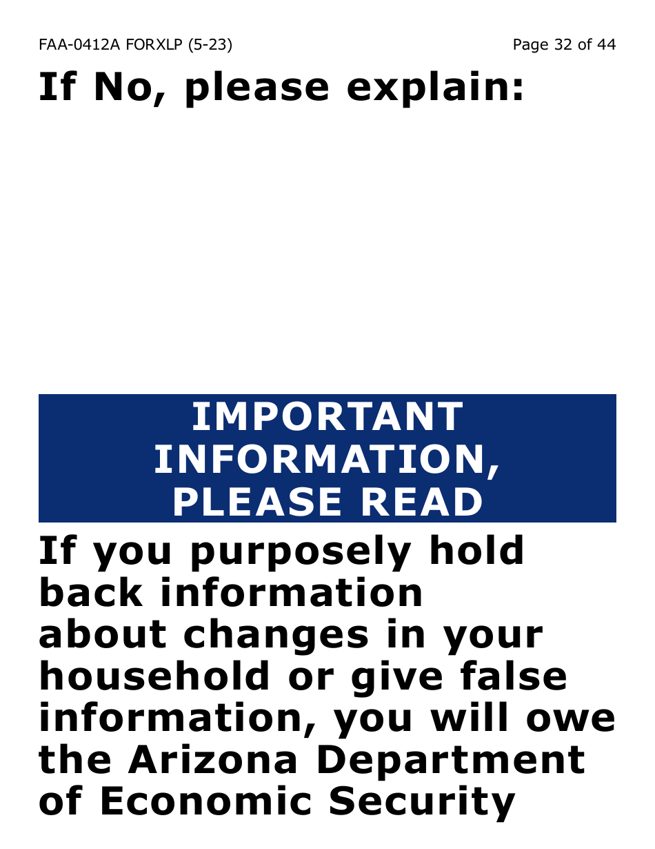 Form FAA-0412A-XLP Change Report (Extra Large Print) - Arizona, Page 32