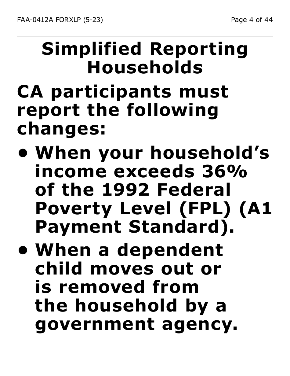 Form FAA-0412A-XLP Change Report (Extra Large Print) - Arizona, Page 4
