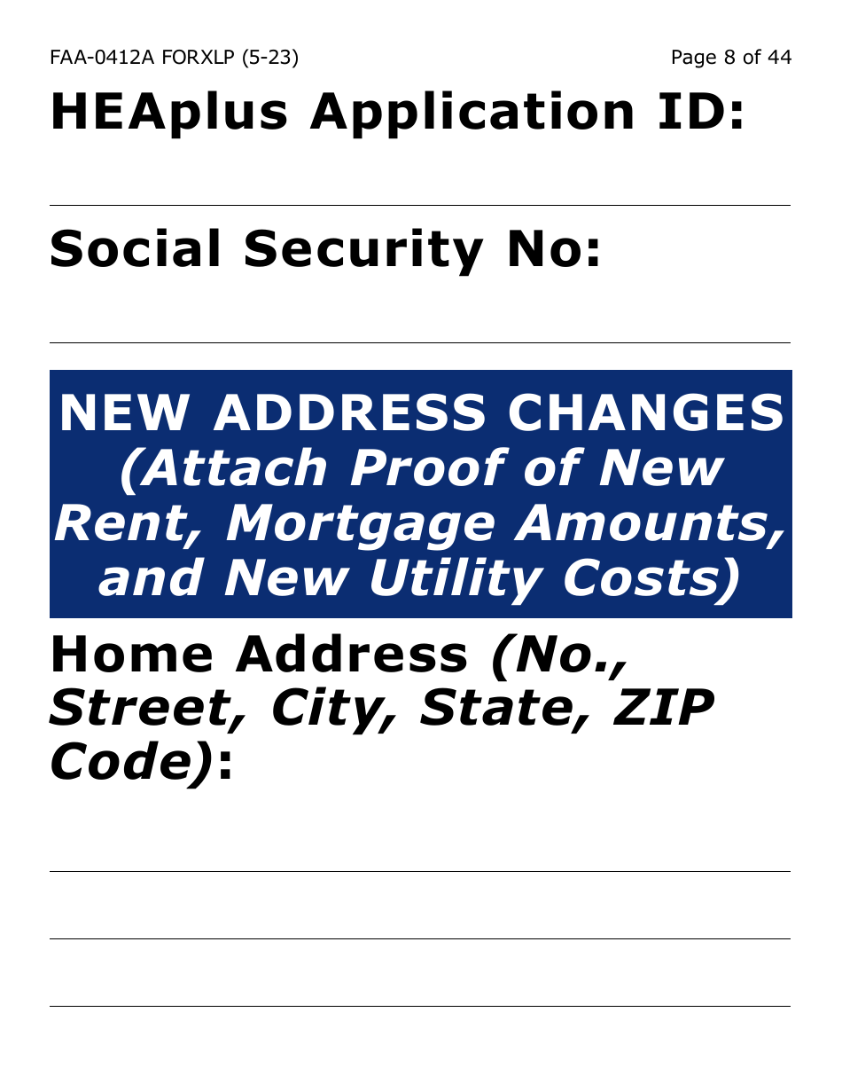 Form FAA-0412A-XLP Change Report (Extra Large Print) - Arizona, Page 8