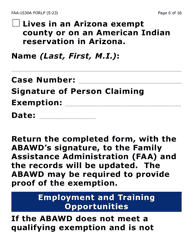 Form FAA-1530-LP Abawd Participation and Referral (Large Print) - Arizona, Page 6