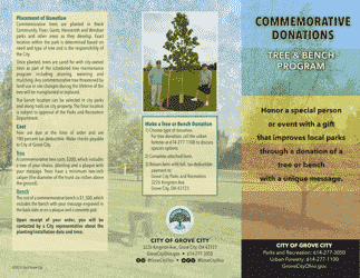 Order Form - Tree &amp; Bench Program - Grove City, Ohio