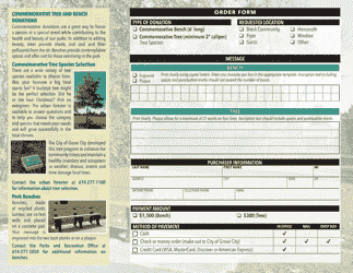 Order Form - Tree &amp; Bench Program - Grove City, Ohio, Page 2