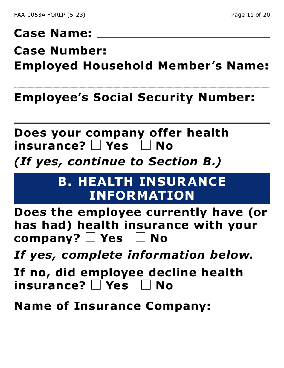 Form FAA-0053A-LP Verification of New / Current Employment (Large Print) - Arizona (English / Spanish), Page 11