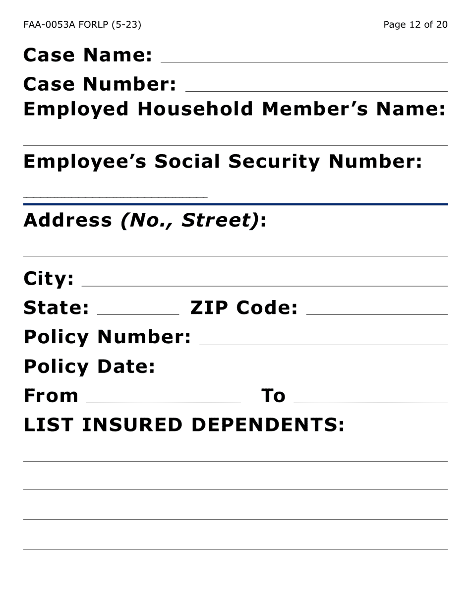 Form FAA-0053A-LP Verification of New / Current Employment (Large Print) - Arizona (English / Spanish), Page 12