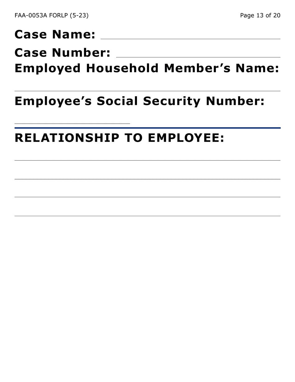 Form FAA-0053A-LP Verification of New / Current Employment (Large Print) - Arizona (English / Spanish), Page 13