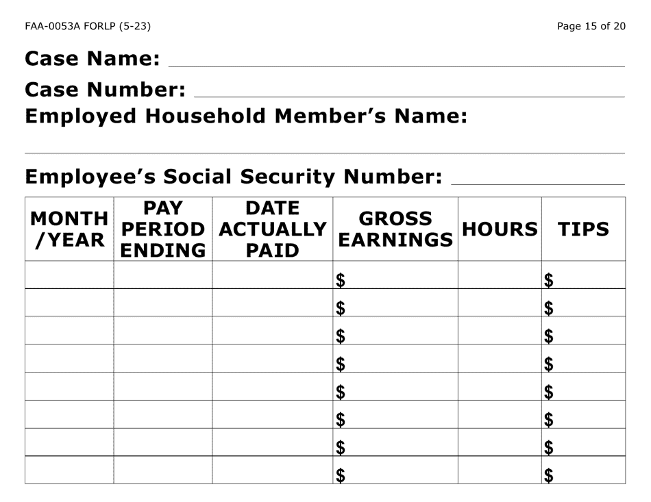 Form FAA-0053A-LP Verification of New / Current Employment (Large Print) - Arizona (English / Spanish), Page 15
