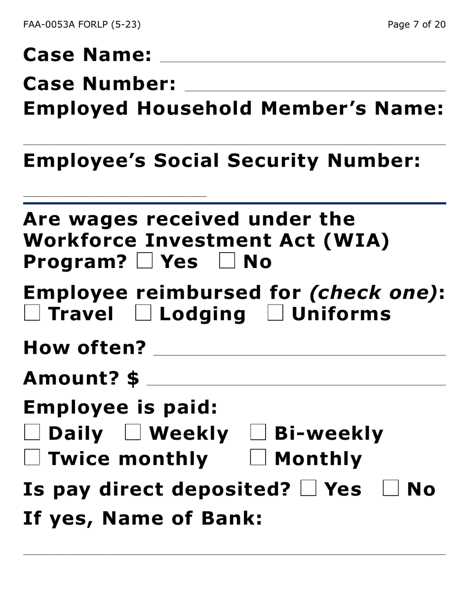Form FAA-0053A-LP Verification of New / Current Employment (Large Print) - Arizona (English / Spanish), Page 7