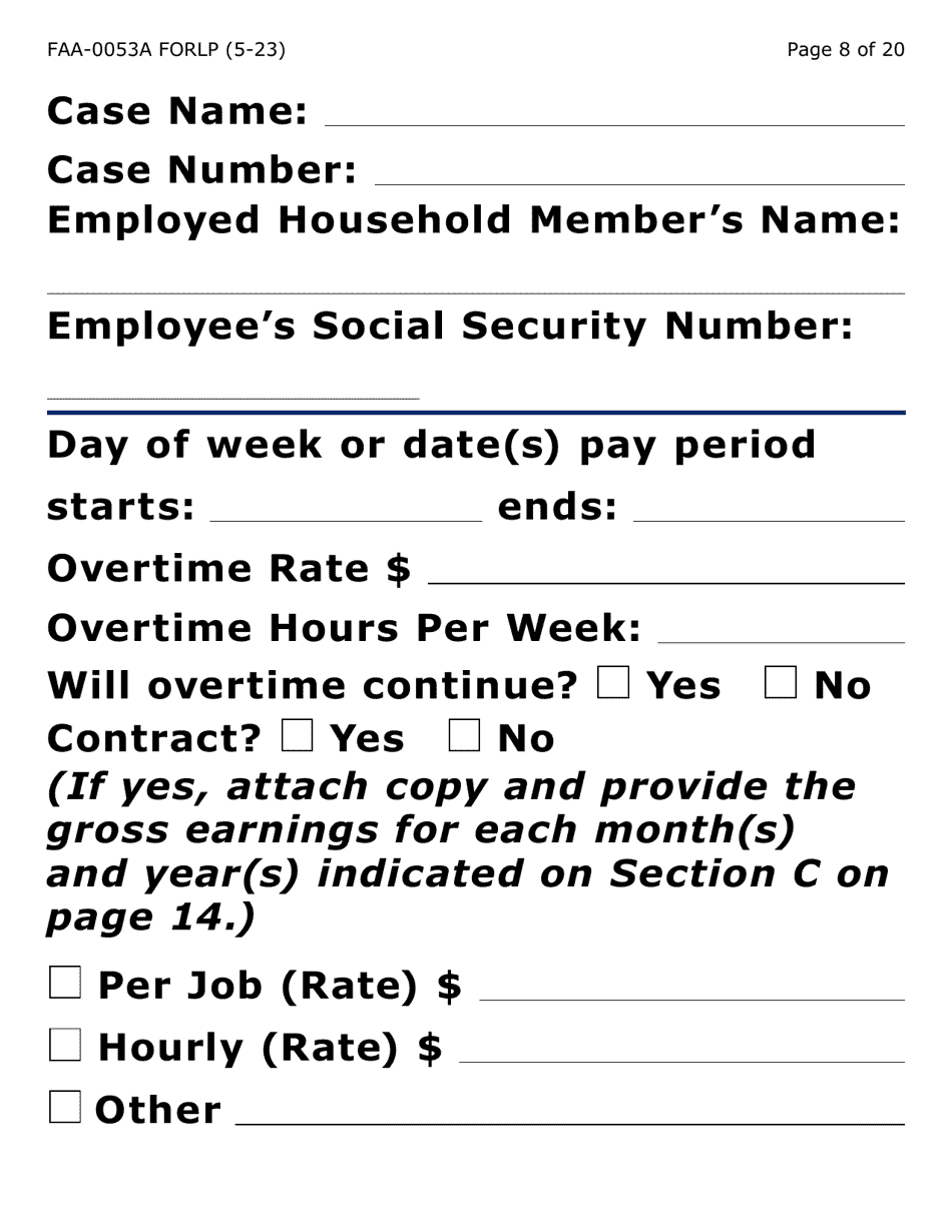 Form FAA-0053A-LP Verification of New / Current Employment (Large Print) - Arizona (English / Spanish), Page 8