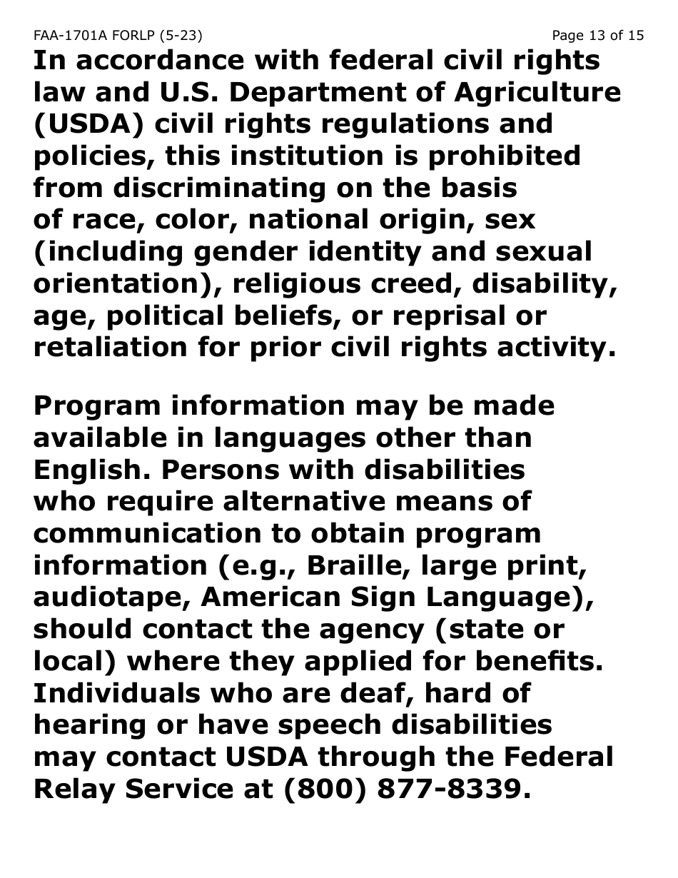 Form FAA-1701A-LP Verification of Terminated Employment (Large Print) - Arizona (English / Spanish), Page 13