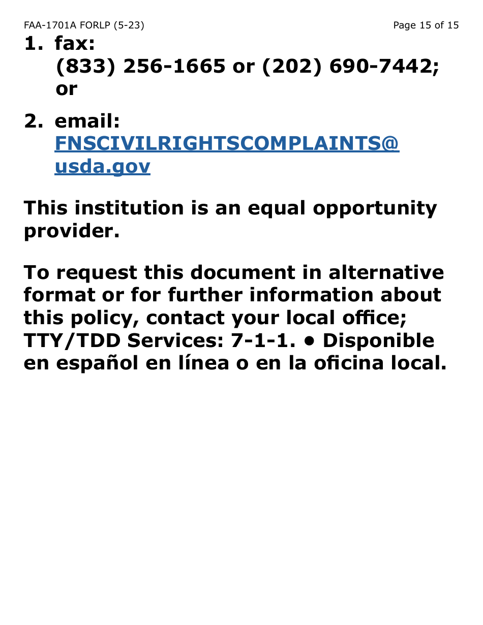 Form FAA-1701A-LP Verification of Terminated Employment (Large Print) - Arizona (English / Spanish), Page 15