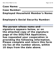 Form FAA-1701A-LP Verification of Terminated Employment (Large Print) - Arizona (English/Spanish), Page 2