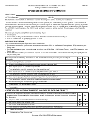 Document preview: Form FAA-1546A Sponsor Deeming Information - Arizona