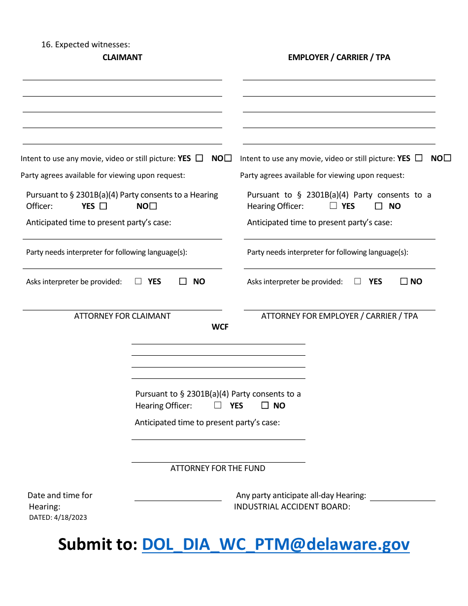 Delaware Pretrial Memorandum Fill Out Sign Online and Download PDF