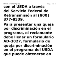 Formulario FAA-1004A-SXLP Designacion De Titular Sustituto Para La Tarjeta De Ebt (Letra Extra Grande) - Arizona (Spanish), Page 8