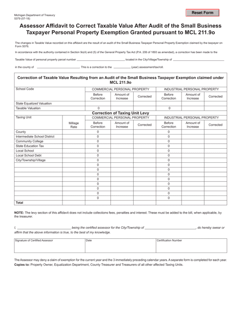 Form 5379  Printable Pdf