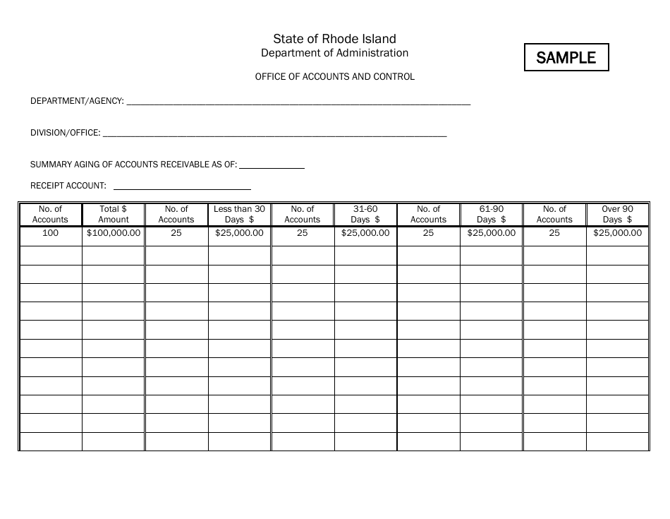 Form AR-1 Report of Uncollectible Accounts Receivable - Rhode Island, Page 5