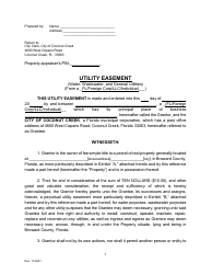 Document preview: Utility Easement - City of Coconut Creek, Florida
