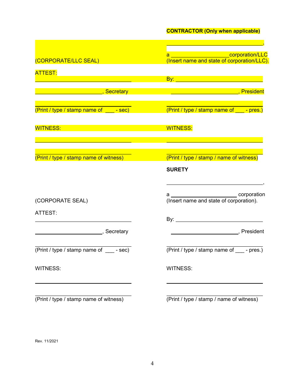 Maintenance Bond for Subdivision Public Improvements - City of Coconut Creek, Florida, Page 4