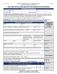 Formulario UB-105-S Reclamo Inicial Para Seguro Por Desempleo En Arizona - Arizona (Spanish)