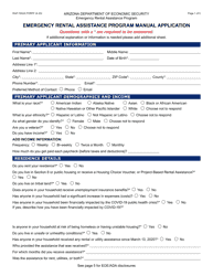 Document preview: Form RAP-1002A Emergency Rental Assistance Program Manual Application - Arizona