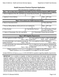 Form DHCS6172 Health Insurance Premium Payment Application - California