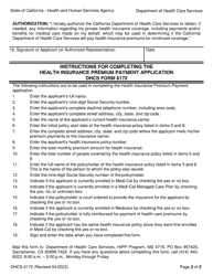 Form DHCS6172 Health Insurance Premium Payment Application - California, Page 2