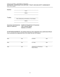 Form CDI-071 Workers&#039; Compensation Deposit Trust and Security Agreement - California, Page 8