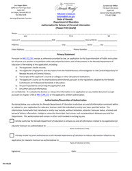 Document preview: Authorization for Release of Personal Information - Nevada