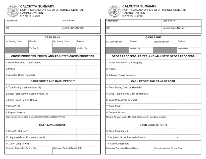 Form SFN18870  Printable Pdf