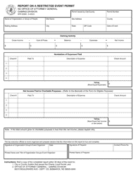 Document preview: Form SFN52880 Report on a Restricted Event Permit - North Dakota