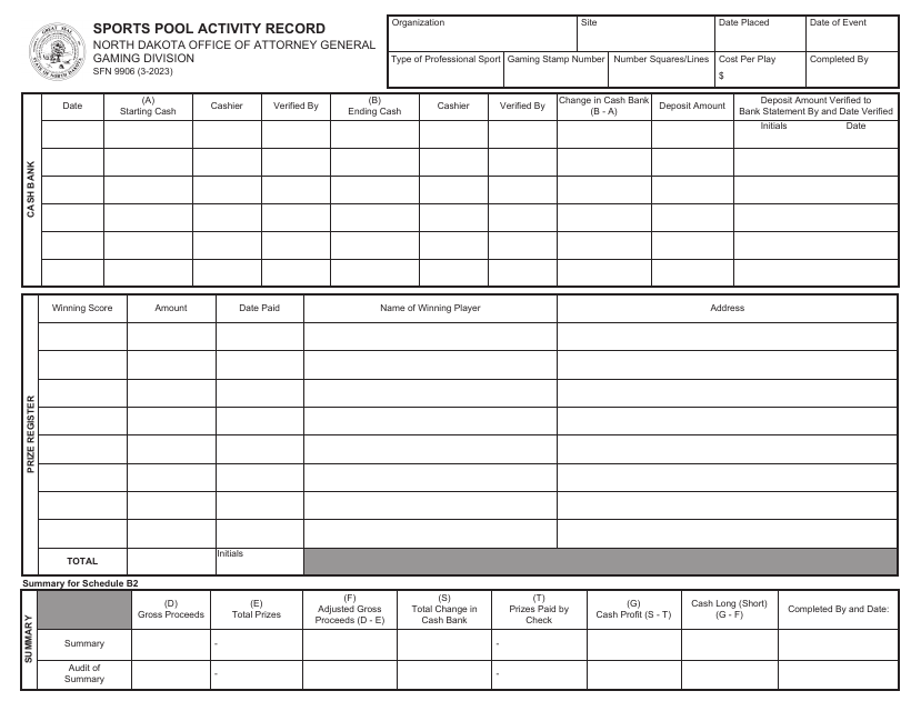 Form SFN9906  Printable Pdf