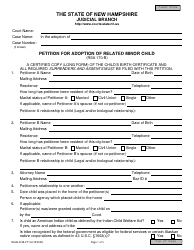 Document preview: Form NHJB-3198-FP Petition for Adoption of Related Minor Child - New Hampshire