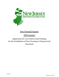 Document preview: Application for Cost-Share Grant to Install Deer Fencing on Unpreserved Farmland - New Jersey