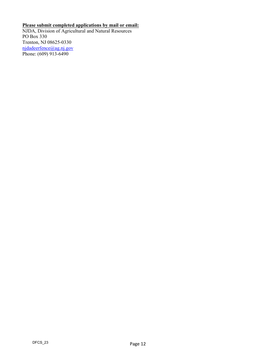 Application for Cost-Share Grant to Install Deer Fencing on Unpreserved Farmland - New Jersey, Page 13