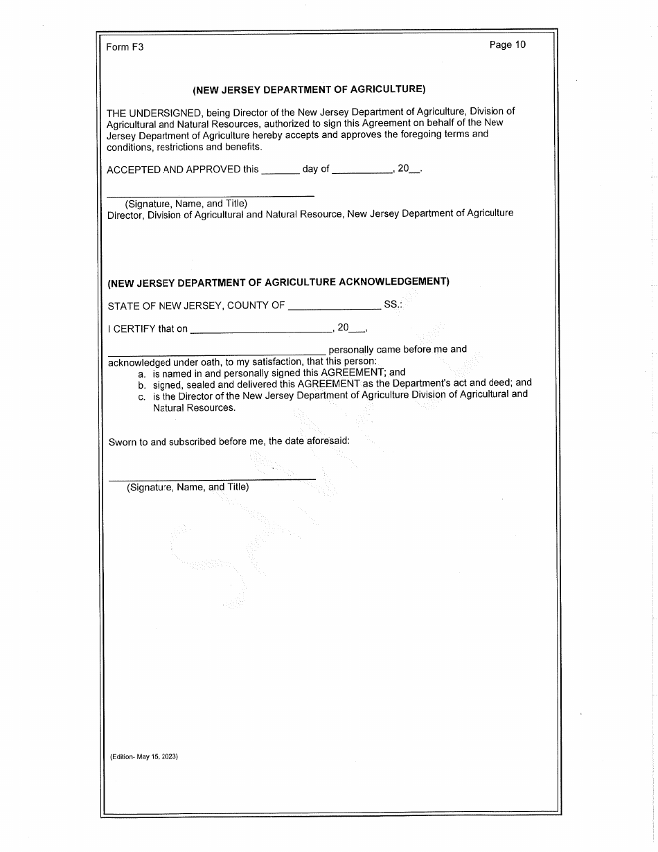 Form F3 Standard Agreement for Tenant Applicant - Deer Fencing Program - New Jersey, Page 10