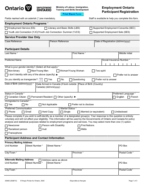 Form 3006E  Printable Pdf