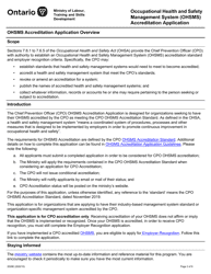 Form 2028E Supporting Ontario&#039;s Safe Employers (Sose) Occupational Health and Safety Management System (Ohsms) Accreditation Application - Ontario, Canada, Page 3