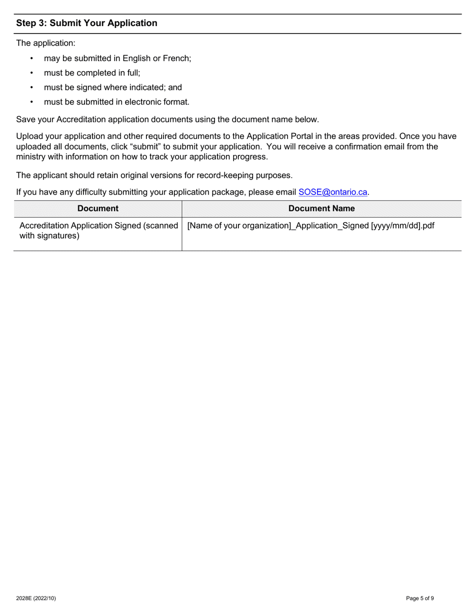 Form 2028E Supporting Ontarios Safe Employers (Sose) Occupational Health and Safety Management System (Ohsms) Accreditation Application - Ontario, Canada, Page 5