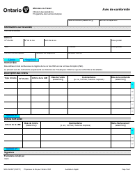 Forme MOL-ES-024F Avis De Conformite - Ontario, Canada (French)