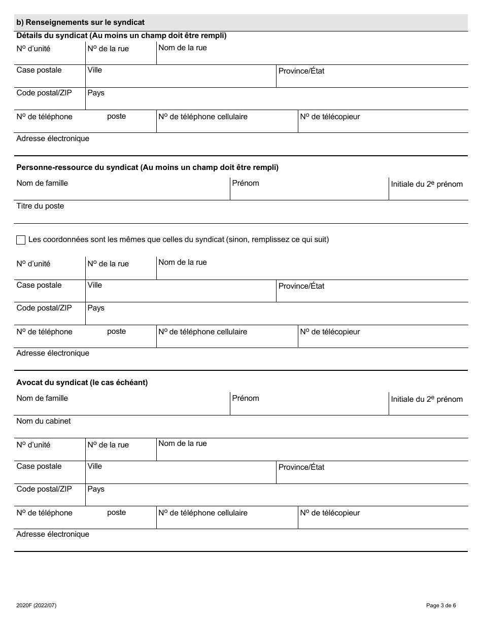 Forme 2020F Demande De Designation Dun Arbitre Unique En Vertu De Larticle 49 (Arbitrage Accelere) - Ontario, Canada (French), Page 3