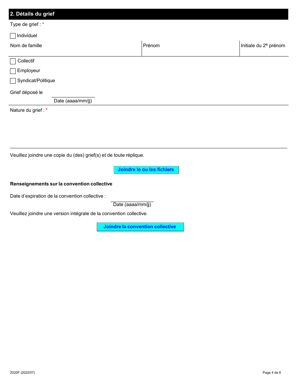 Forme 2020F Demande De Designation Dun Arbitre Unique En Vertu De Larticle 49 (Arbitrage Accelere) - Ontario, Canada (French), Page 4