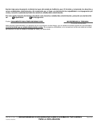 Formulario MO-041 S Aviso/Renuncia a Los Derechos Constitucionales Por Correo Para La Declaracion - County of San Diego, California (Spanish), Page 2