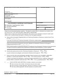 Form FL003 Case Progress Conference Questionnaire - County of Marin, California