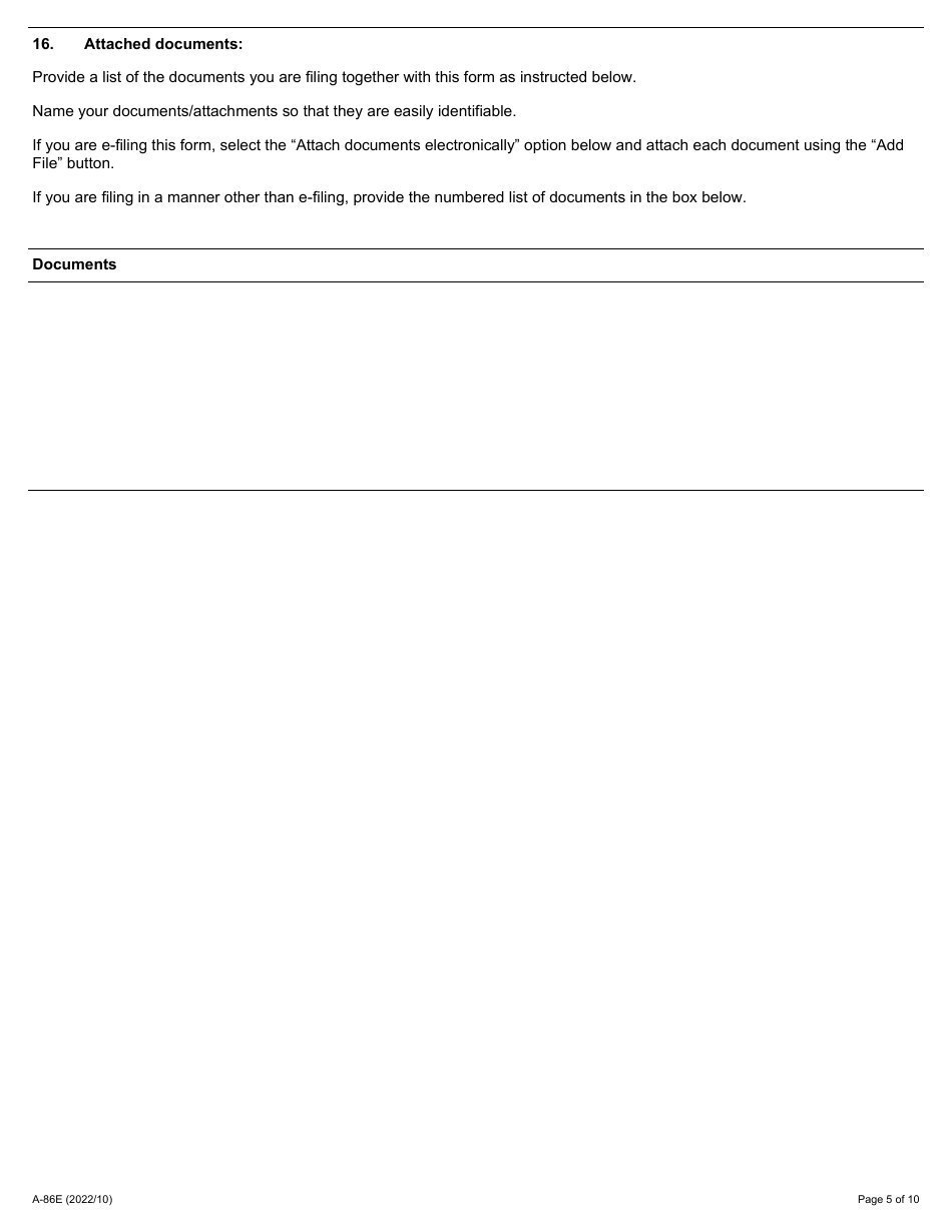 Form A-86 Referral of Grievance to Arbitration - Ontario, Canada, Page 5