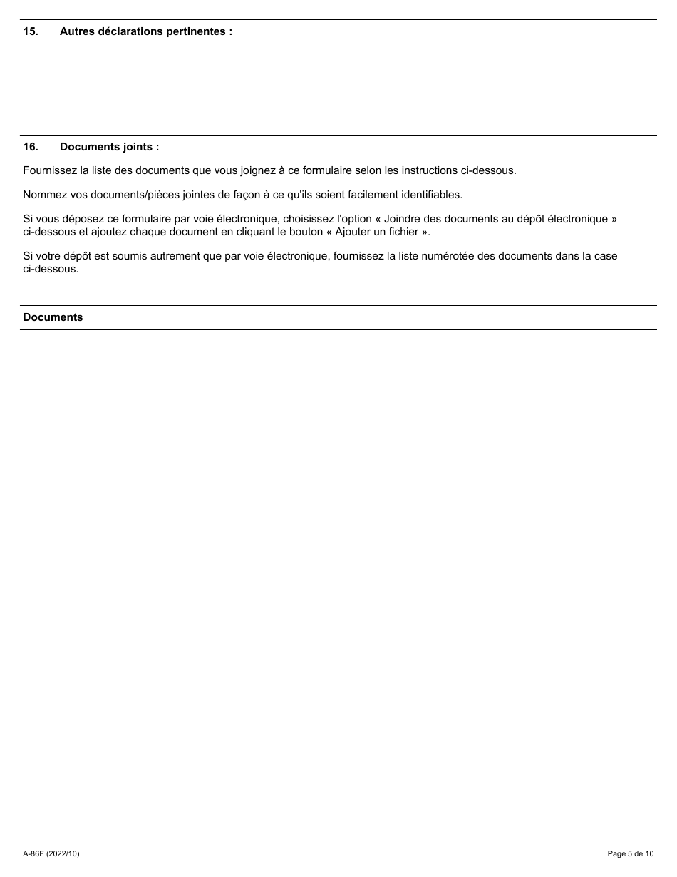 Forme A-86 Renvoi Dun Grief a Larbitrage - Ontario, Canada (French), Page 5