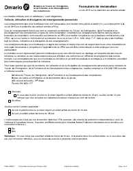 Document preview: Forme 1966F Formulaire De Reclamation - Ontario, Canada (French)