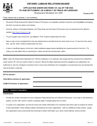 Document preview: Form A-115 Application Under Sections 101.1(4) of the Esa to Void Settlement as a Result of Fraud or Coercion - Ontario, Canada