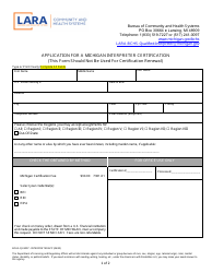 Form BCHS-QI-9007 Application for a Michigan Interpreter Certification - Michigan