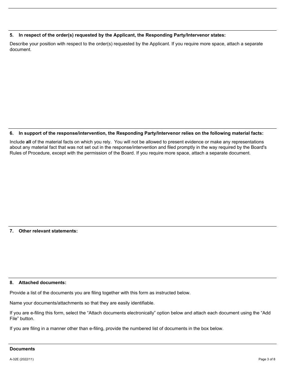 Form A-32 Response / Intervention - Application Regarding Unions Duty of Fair Referral - Ontario, Canada, Page 3